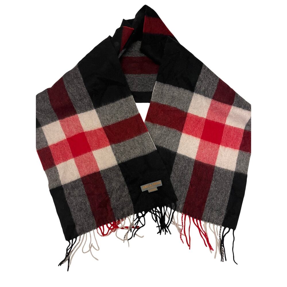 Louisa Perini Cashmere Plaid Scarf‎